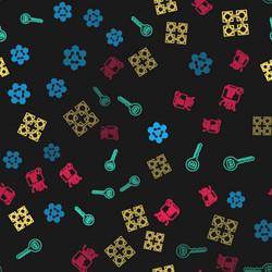 set line blockchain technology cryptocurrency key vector image