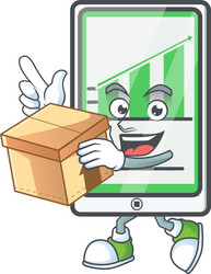with box up chart vertical tablet character vector image