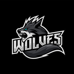 Aggressive Wolf Esports Logo Vector Image