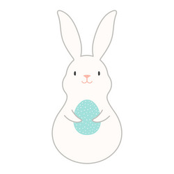 Cute easter bunny rabbit hare holding egg Vector Image