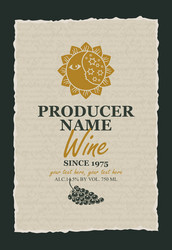 Vintage Wine Label - Sun & Moon Vector Image