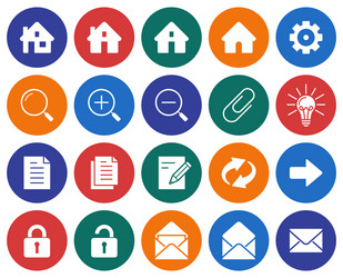 Collection of round icons user interface set 1 vector