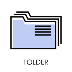 desktop computer isolated icon folders stack vector image