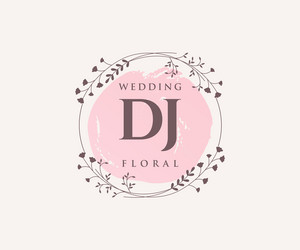 Dj initials letter wedding monogram logos Vector Image