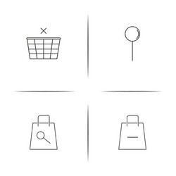 maps and navigation simple linear icons set vector image