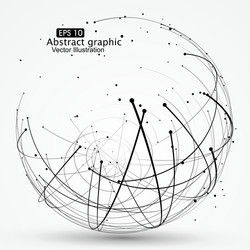 point and curve constructed the sphere wireframe vector image