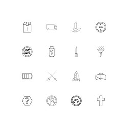 Cars and transportation linear thin icons set vector