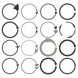 circular arrow icons cycle and loop symbols black vector image