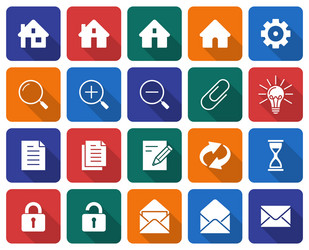 Collection of rounded square icons user interface vector