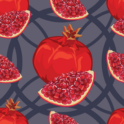 Seamless pattern of ripe red garnet vector