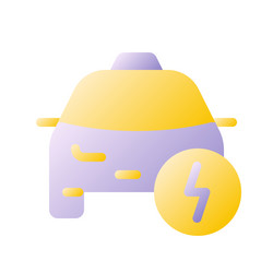taxi and lightning flat gradient two-color ui icon vector image