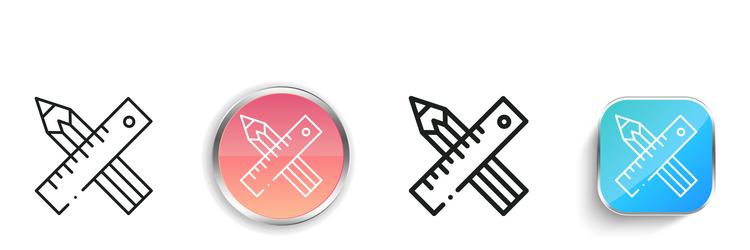 design tools icon thin linear regular and button vector image