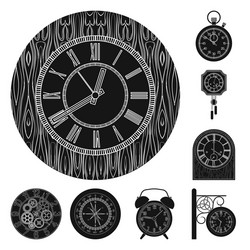 Isolated object of clock and time sign set vector