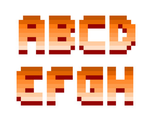 pixel retro font computer game design vector image