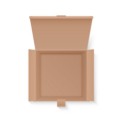 cardboard box of square shape with open lid empty vector