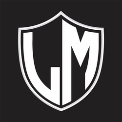 Lm logo monogram with emblem shield shape design Vector Image