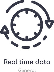 real time data outline icon isolated line from vector