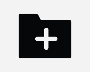 add folder icon new file document plus sign symbol vector image
