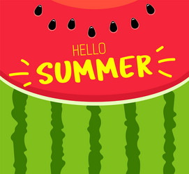 Banner hello summer text on red texture vector