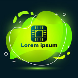 black computer processor with microcircuits cpu vector image