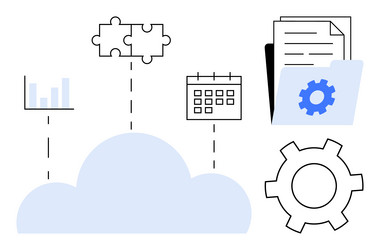 cloud integration with data analytics task vector image
