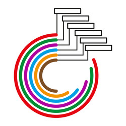 colorful circular chart with branches data vector image
