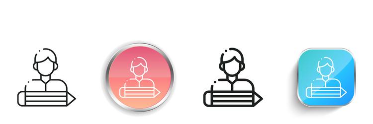 designer icon thin linear regular and button vector image
