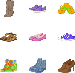 Foot care icons set cartoon style vector