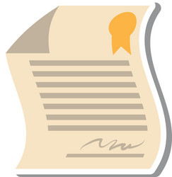contract paper document isolated icon vector image