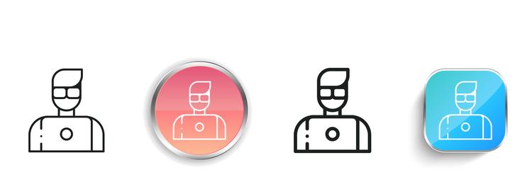 designer icon thin linear regular and button vector image