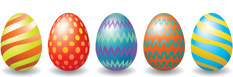 Happy easter set eggs Royalty Free Vector Image