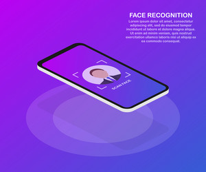 Face recognition concept design can use for web vector