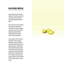 fish oil pills isolated on yellow background vector