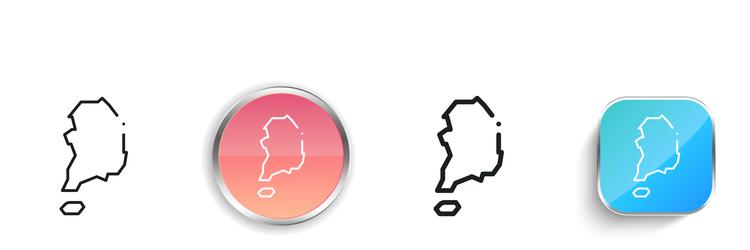 korea icon thin linear regular and button style vector image