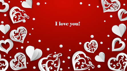 Background with paper hearts vector