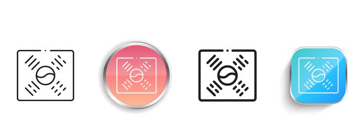 korea icon thin linear regular and button style vector image