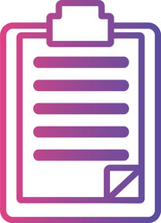 medical check list with document linear gradient vector image