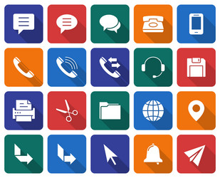 collection of rounded square icons user interface vector