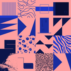 pattern with abstract geometric shapes vector image