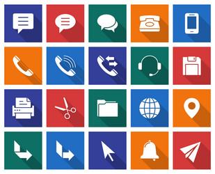 collection of square icons user interface set 3 vector image