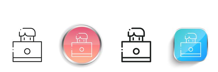 designer icon thin linear regular and button vector image