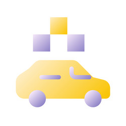 taxi with checker flat gradient two-color ui icon vector