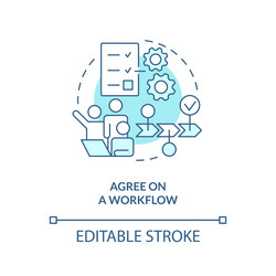 agree on workflow turquoise concept icon vector