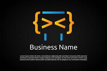coding bot digital logo template vector image