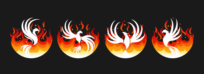 Phoenix Rising Emblems Vector Image