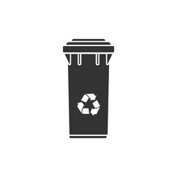 Realistic trash can icon with mobius loop vector