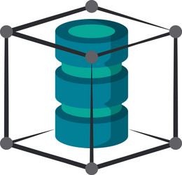 Servers disks protected inside cube security vector