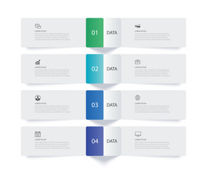 4 data infographics rectangle tab index template vector image