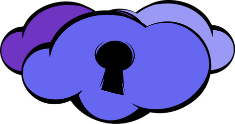 cloud with keyhole icon cartoon vector