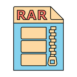 rar file icon of compressed archive format vector image